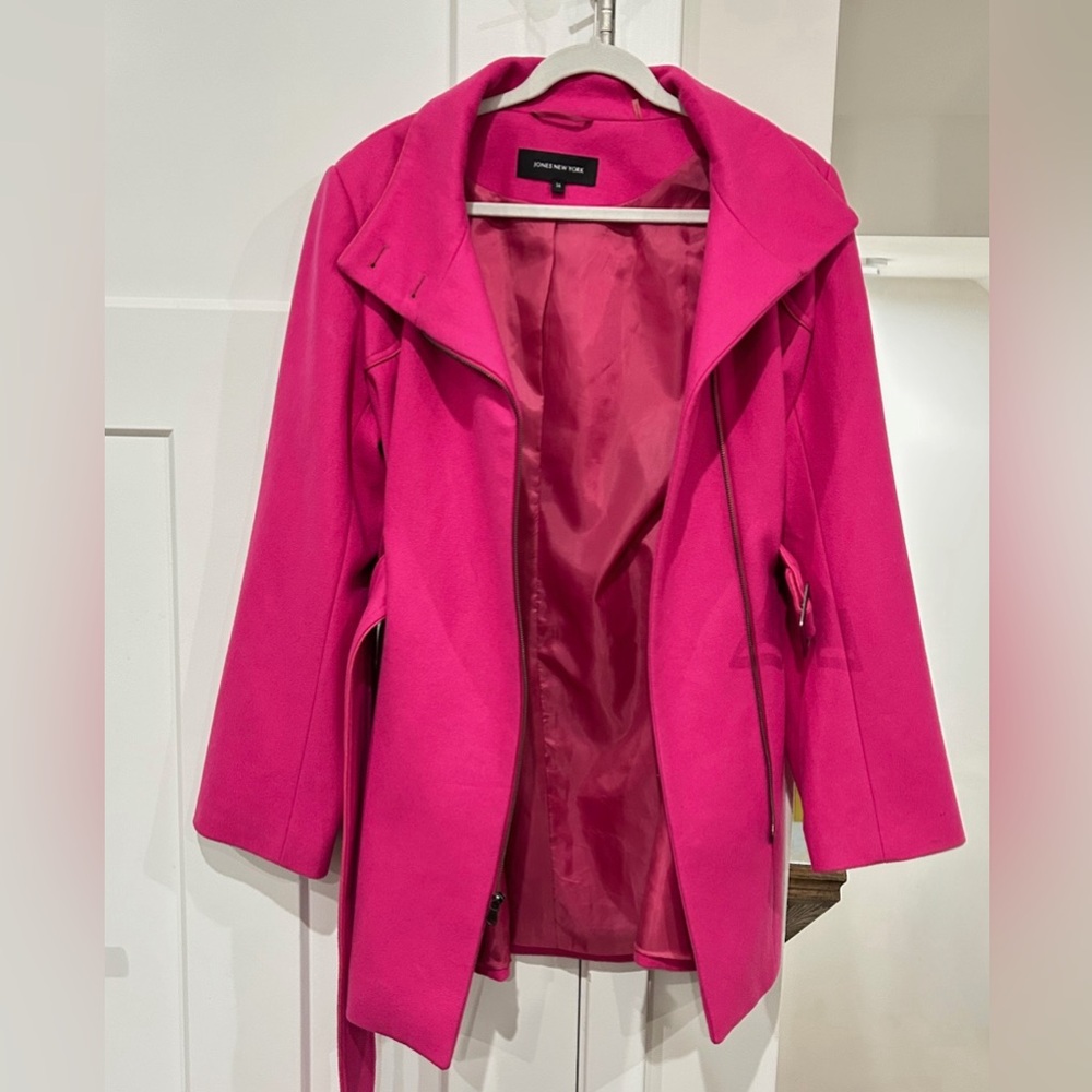 Jones New York Vibrant Pink Trench Coat